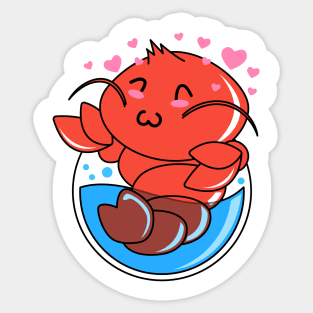 Cute Lobster Cartoon Character Sticker